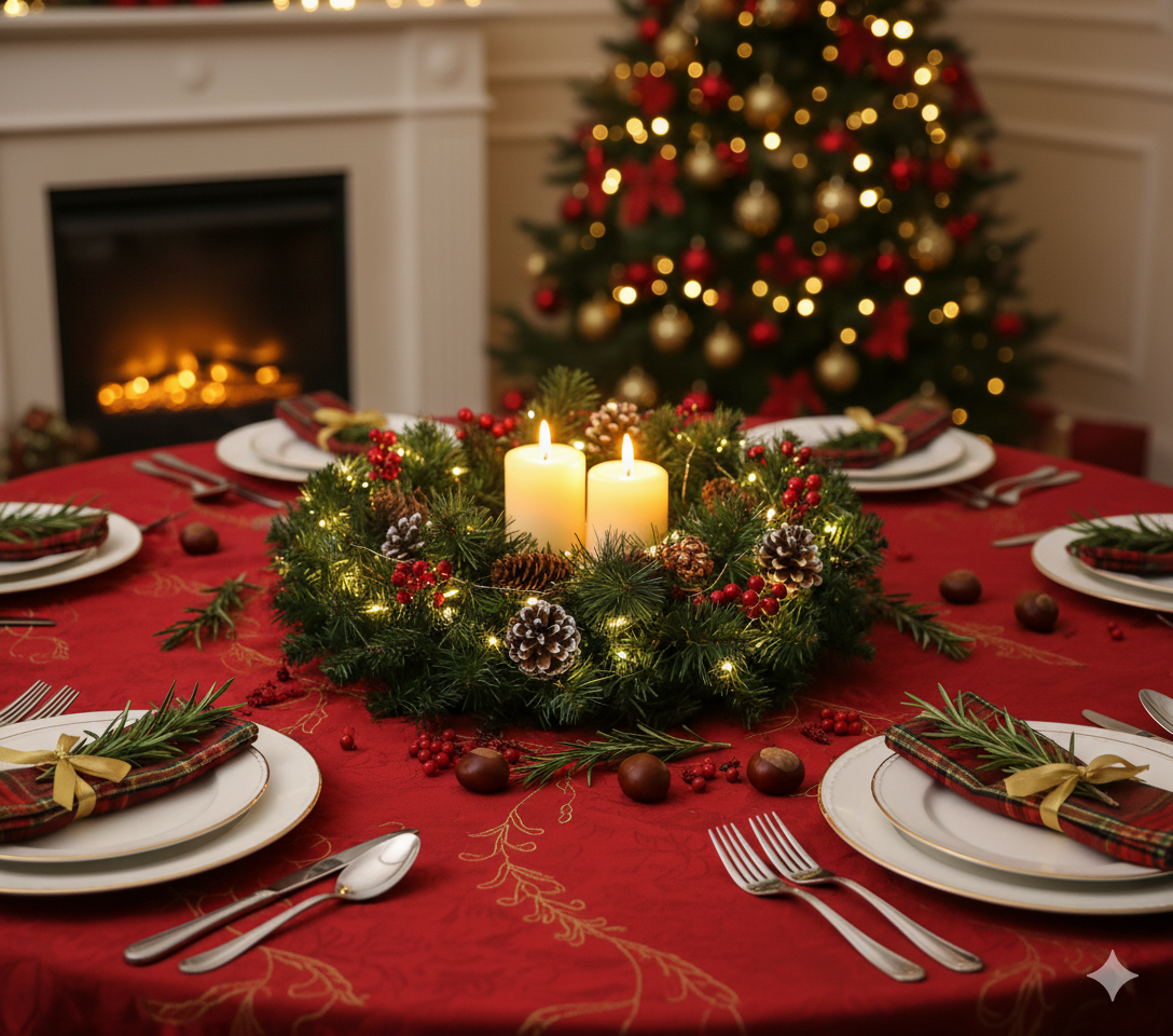 Weihnachtskranz mit Beleuchtung