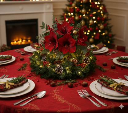 Weihnachtskranz mit Beleuchtung