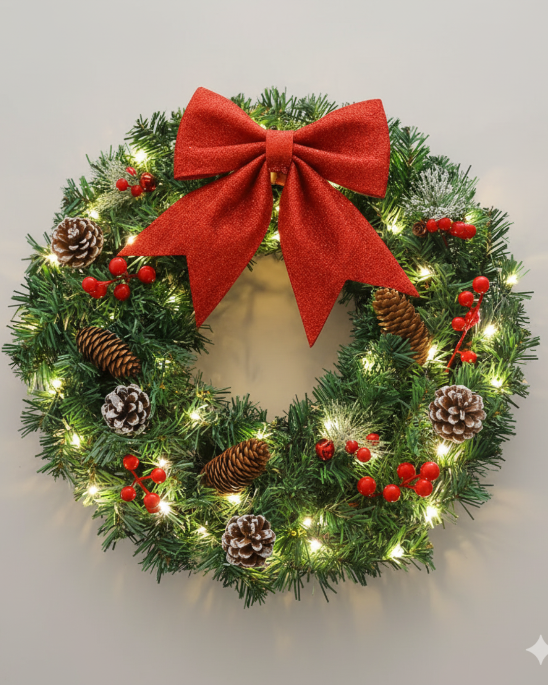 Weihnachtskranz mit Beleuchtung